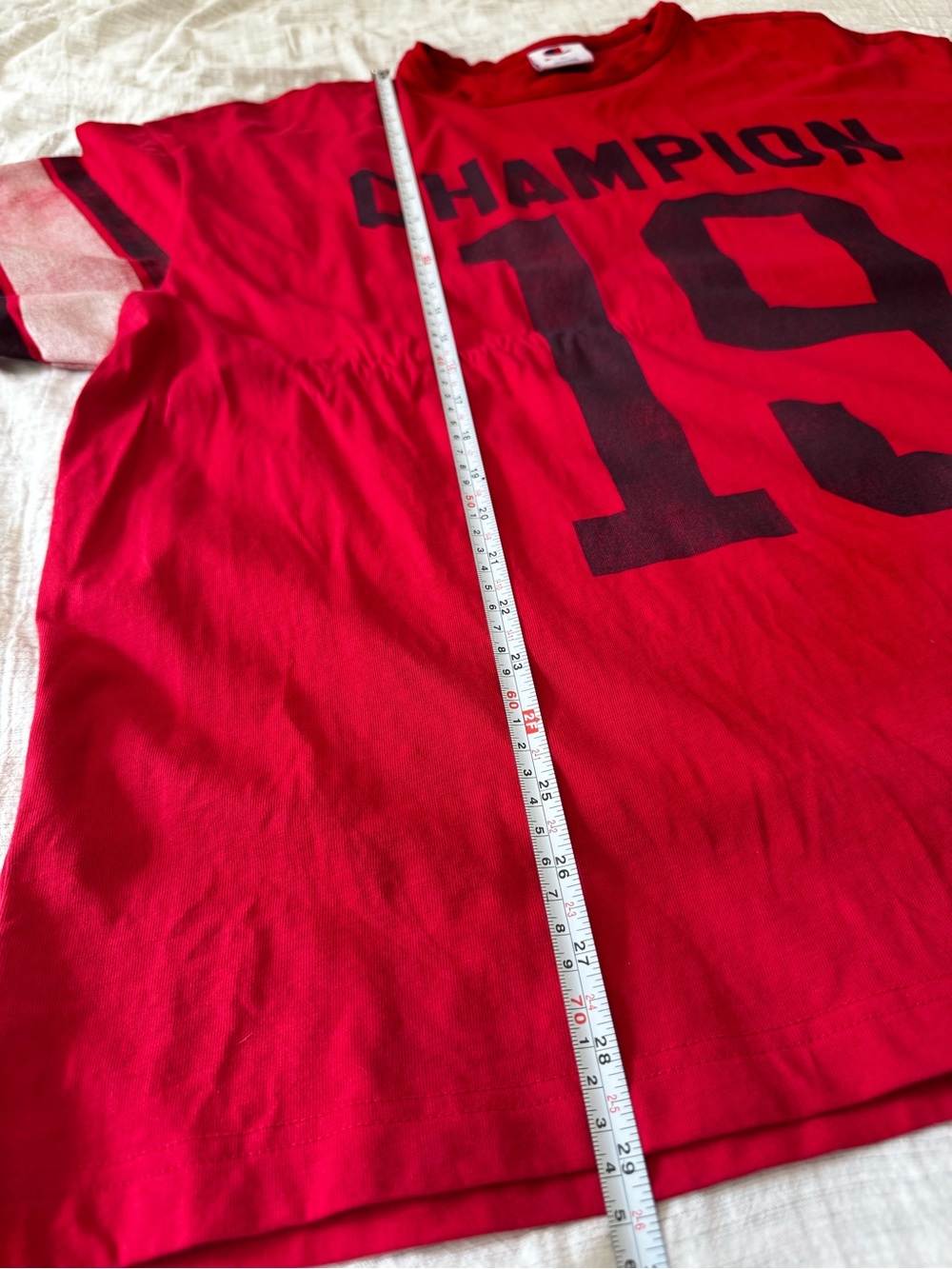 Champion Red Graphic Tee with Navy Number - Picture 3 of 4
